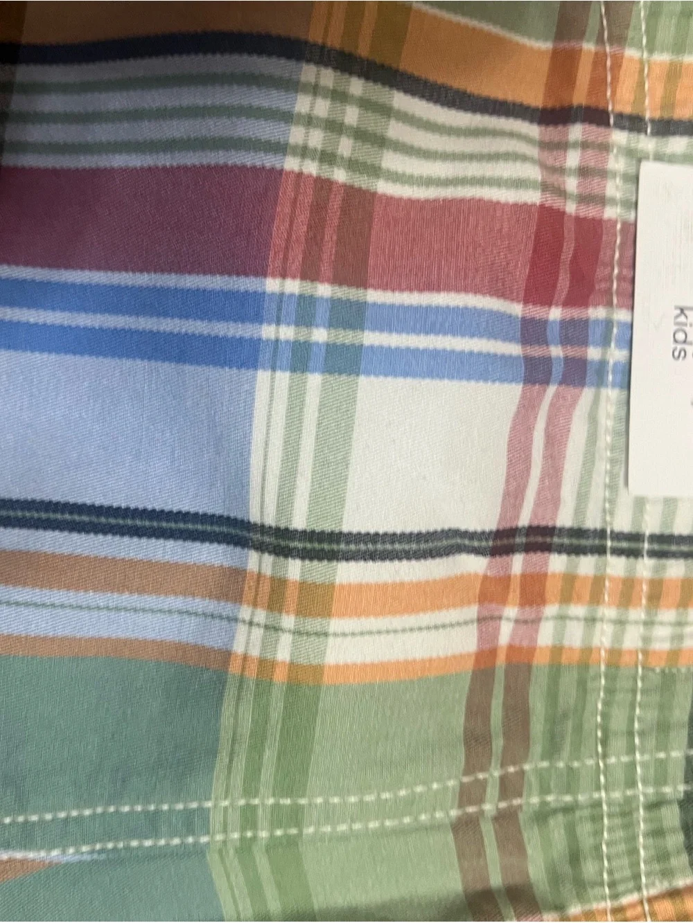 crown & ivy Kids Plaid Shorts in Green, Orange, Blue